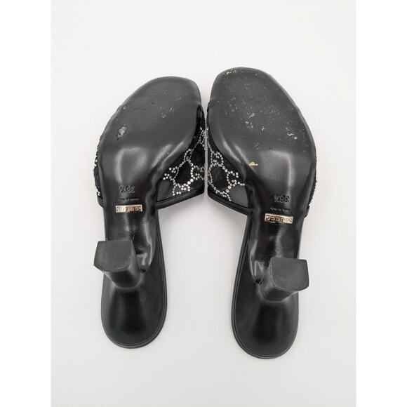 Gucci Demi Rhinestone Mesh Mule Sandals Nero Women's size US8.5 EU38.5 - Picture 7 of 16